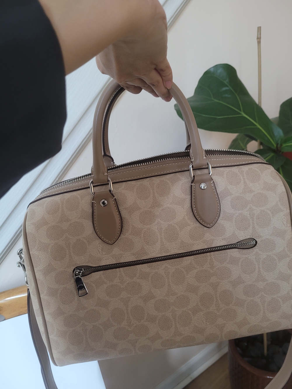 Coach Large Rowan Satchel Bag in Signature Canvas CV959 - Picture 14 of 16